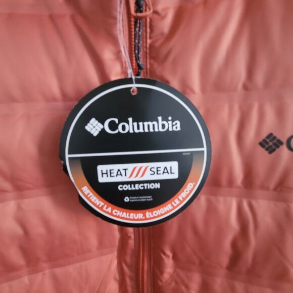 NWT Columbia Womens Lake Long DOWN Hooded Heat Jacket Size XXL Coral - Picture 4 of 15